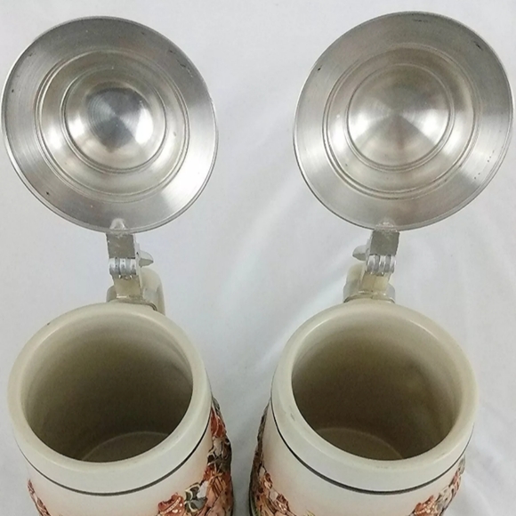 Pair Lidded German Beer Steins - Picture 7 of 8